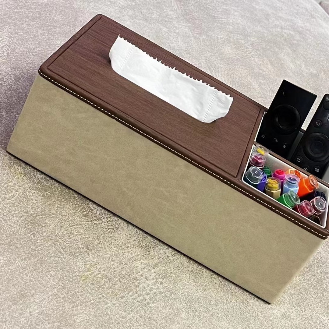 Simple caja de pañuelos de cuero Hotel Club B & B hogar sala de estar mesa de café caja de almacenamiento caja de pañuelos de cuero multifuncional