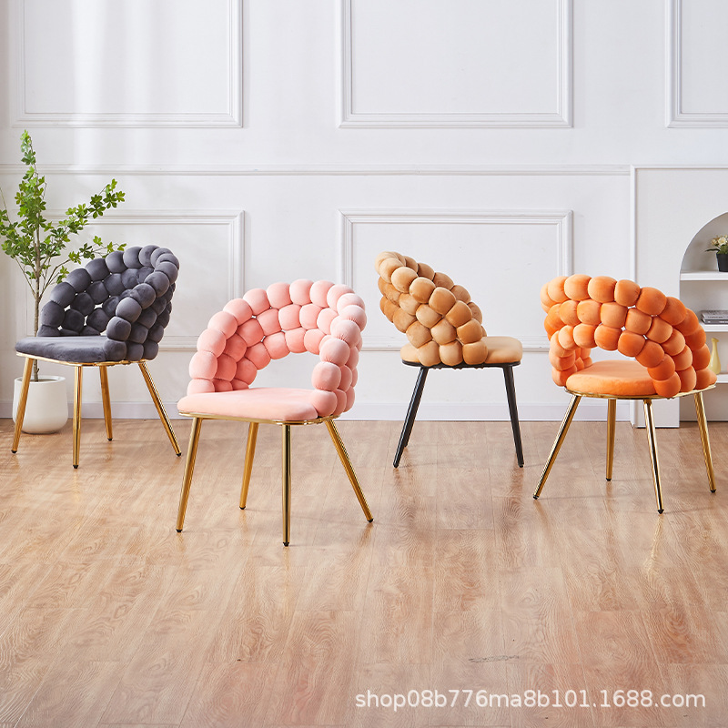 Factory Direct Creative Leisure Chair Thickened Velvet Comfortable Chair for Long Sitting Home Bar Atmosphere Decorative Chair