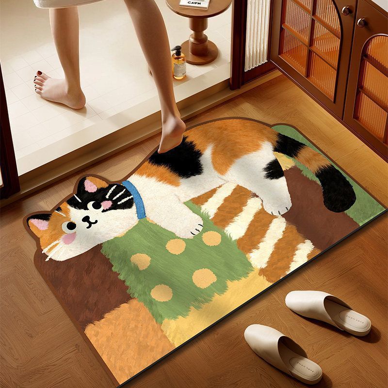 Tricolor kitten / 40*60cm (upgraded diatom mud)