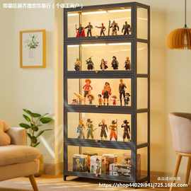 玻璃陈列柜子书架模型展示柜玩具收纳手办柜透明仿置物架亚克力竹