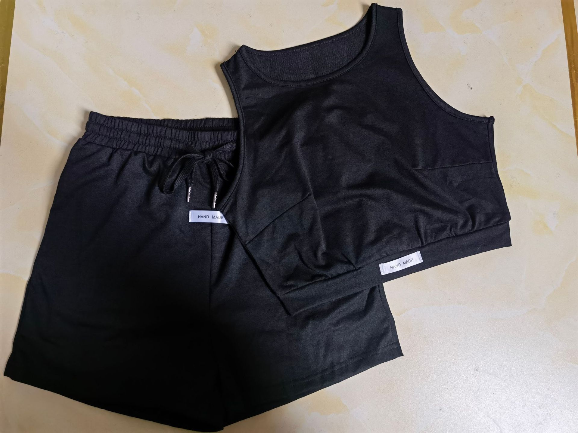 248g Weight Sleeveless Sleeve Length Sweater Cotton, Polyester Fabric Type Shorts Co-ord Set Sets Type 2 Pieces Set Quantity Holiday, Daily, Selfie Occasion 2 Pieces Set Neckline Regular Fit Fit Type Solid Color Pattern Summer Season Women's Gender Casual Style Holiday Daily Selfie Women's Casual Solid Color Sweater Cotton Polyester Shorts Co-ord Set Shorts Sets 无