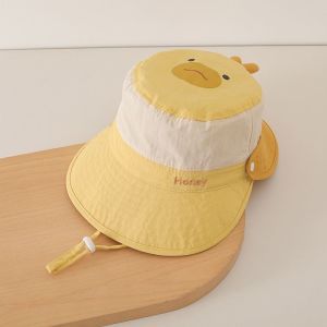 布款双檐渔夫帽-黄色 / 1-5岁/帽围46-52cm
