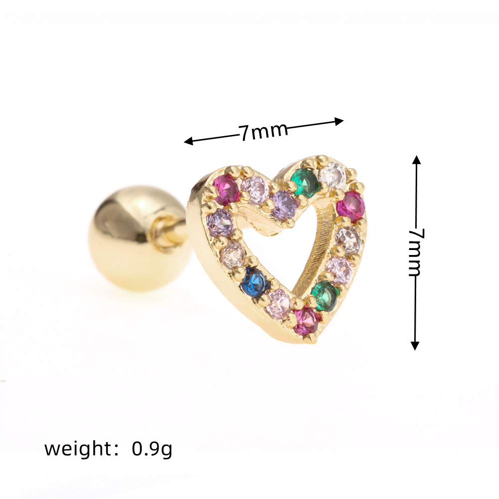 Fashion Butterfly Brass Inlay Zircon Ear Studs 1 Piece