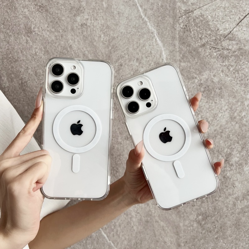 AI タッチボタンは Apple 16promax シンプルな携帯電話ケース透明 iPhone 磁気保護カバー落下防止に適しています|undefined