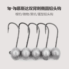 Wholesale Mousdata Fine Double-Back Barbed Lead Jigs: 1g-7g Root Fishing Micro-Lure Black Pit Egg-Shaped Lead Jigs