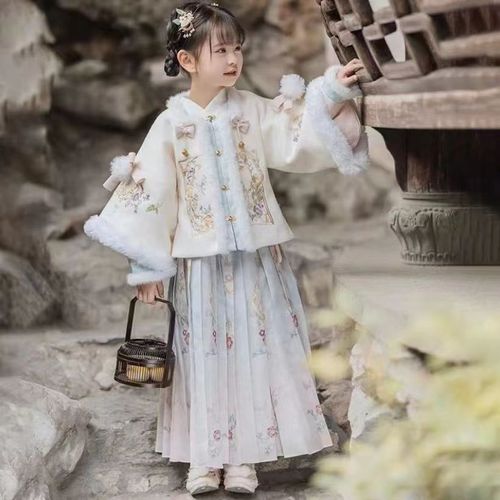 Chinese style girl Hanfu New Year costume set,  fairy girl Hanfu embroidered Tang Dynasty