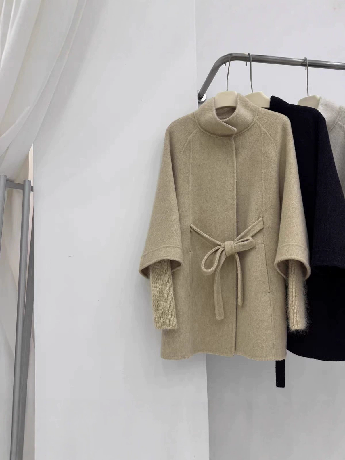 П Demi-season вязаный модный универсальный длинный двусторонний пояс, стиль light luxury, городской стиль, средняя длина