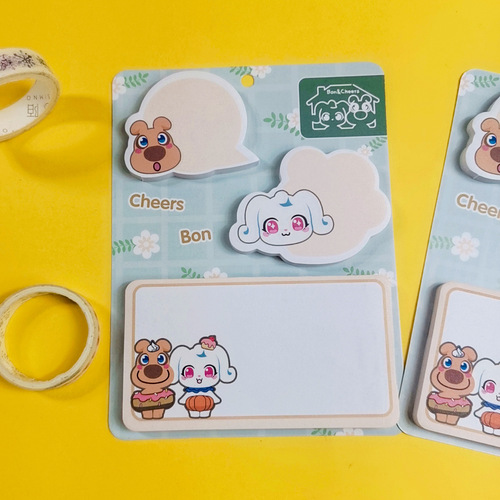 Wholesale Creative Notepad Ad Shaped Cartoon Logo Sticky Notes Pet Combination N Times Notice Sticky Notes