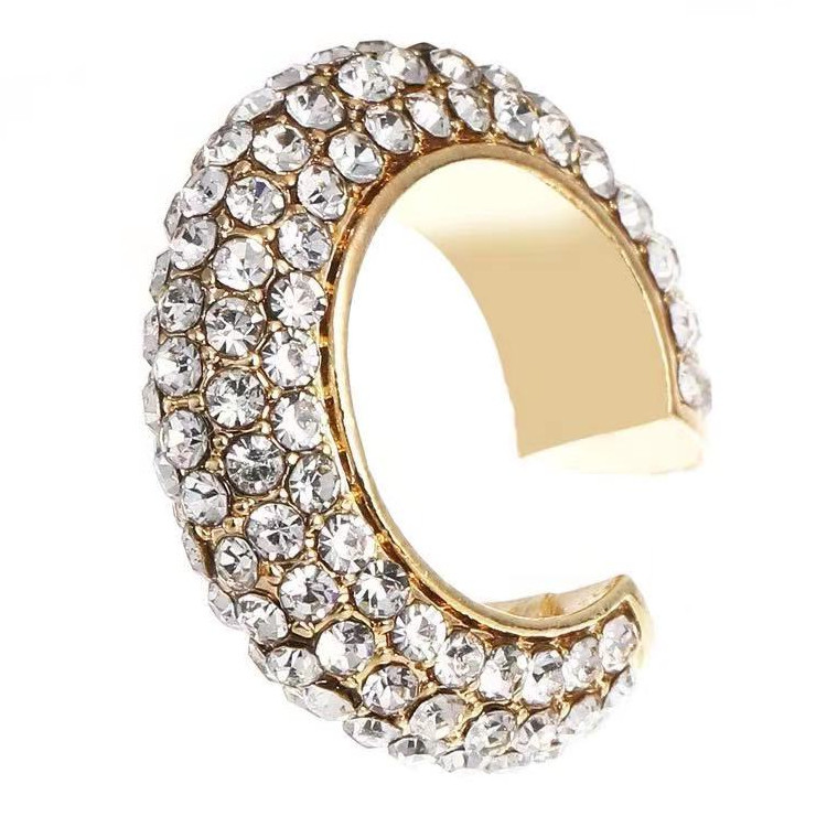 Fashion C Shape Diamond Alloy Artificial Gemstones Earrings display picture 1