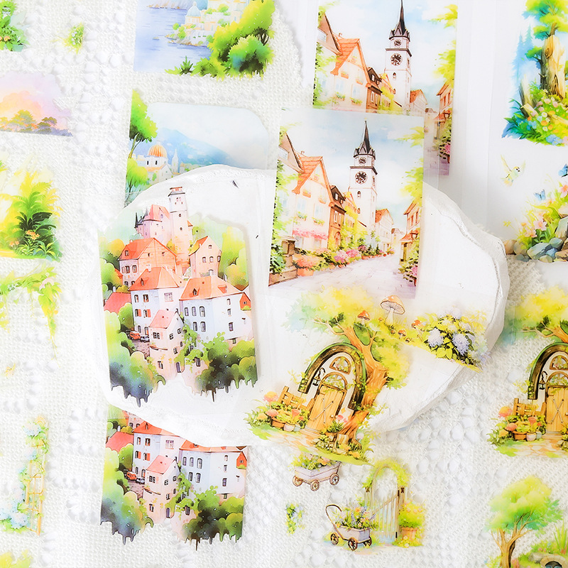 Green Forest Yi Noche Primavera Estilo Mansión europea y americana Pet Material de decoración de cuentas a mano impermeable Caja de cinta de cuentas a mano