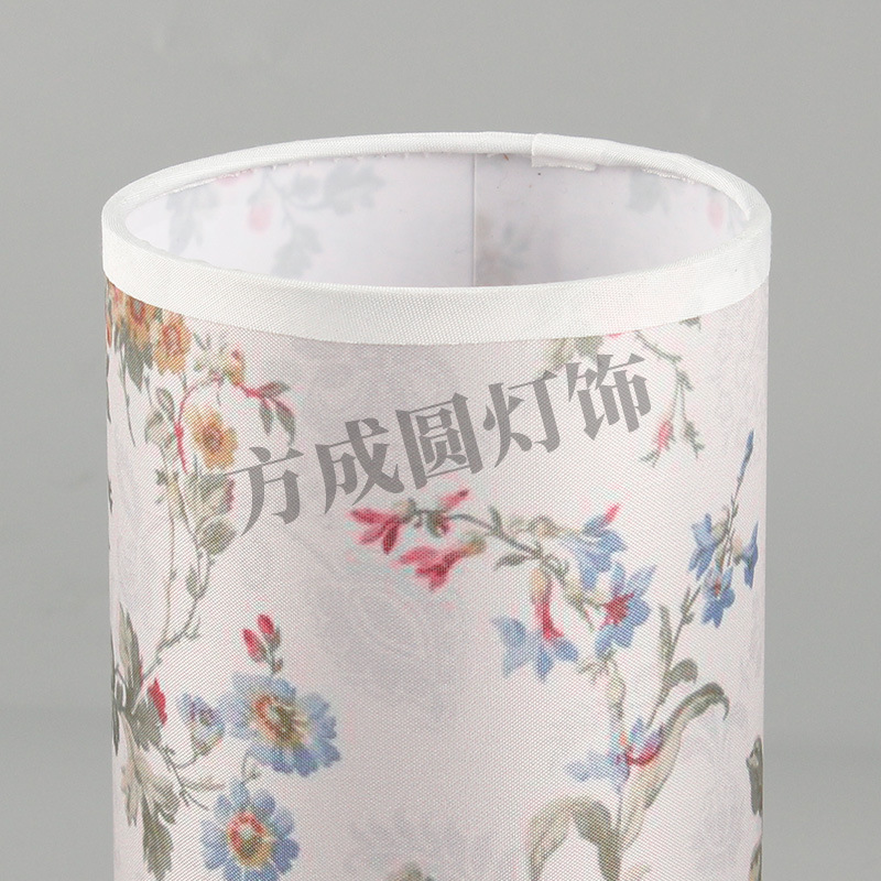 Lámpara de mesa de tela, pantalla de lámpara, estilo antiguo chino, patrón de impresión floral, tela, lámpara de cabecera de dormitorio, carcasa de pantalla de lámpara