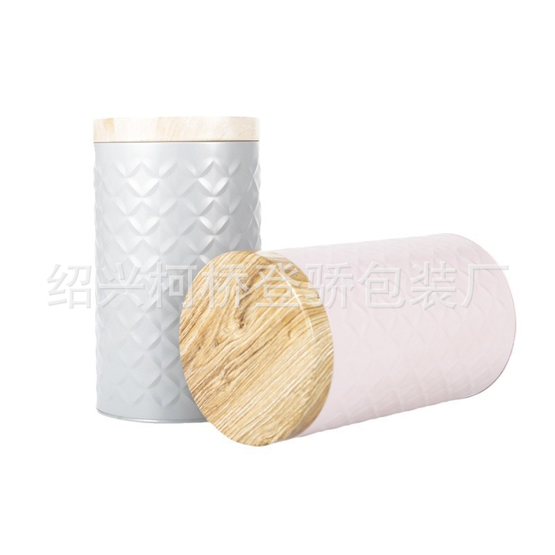 防潮储物铁罐 圆柱形马口铁茶叶罐 白茶花茶龙井普洱储茶罐