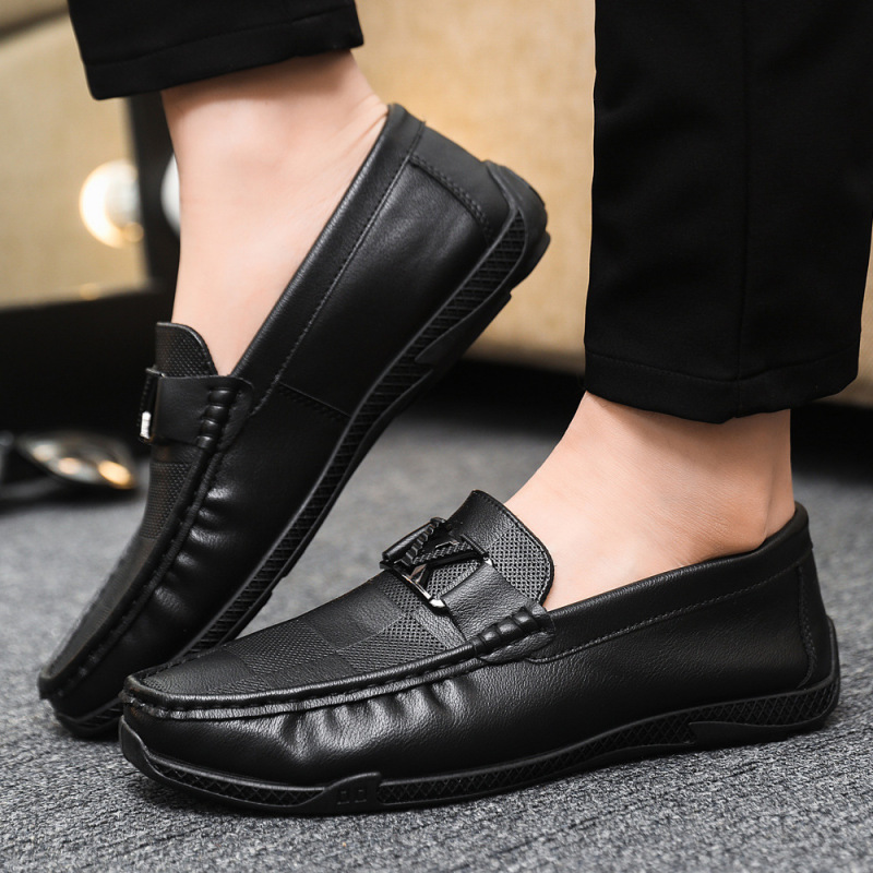 Cross-Border Leather Shoes for Men, Slip-On Shoes, Soft Soles, Lightweight Driving Work Shoes for Men, Breathable Business Leather Shoes Cross-Border Leather Shoes for Men, Slip-On Shoes, Soft Soles, Lightweight Driving Work Shoes for Men, Breathable Business Leather Shoes
