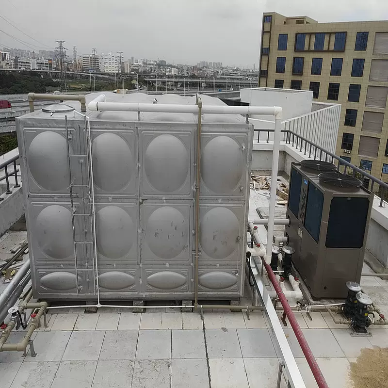 常平新材料员工宿舍空气能热泵热水系统工程案例高效制热节能环保