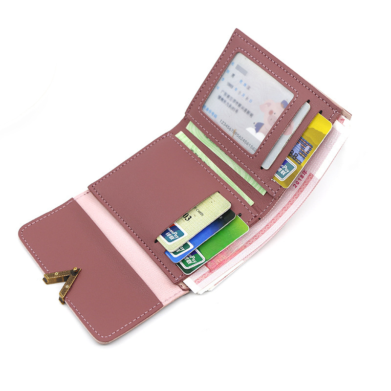 New Korean Style Women's Short Card Bag Small Wallet Three-fold Wallet Women's Multi-card Card Bag Mini Card Case_voghion.com