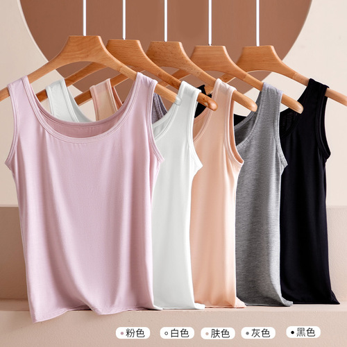 Summer Modal Sleeveless Round Neck Ladies Bodysuit Invisible Fitted Slimming Camisole Top for Plus Size Women