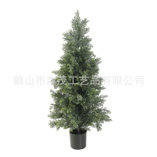Artificial Plastic Pine and Cedar Trees, Simulated Small Cypress Trees, Potted Fake Trees, Wholesale from Manufacturer, Same Model