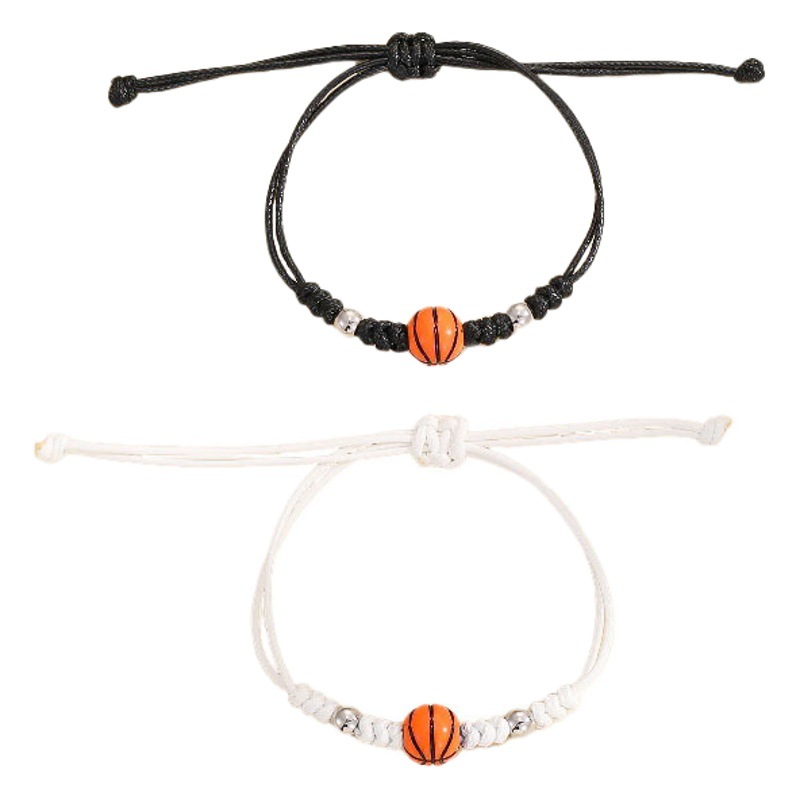 Yunjin transfronteriza Venta caliente hilo de cera tejida baloncesto pareja pulsera equipo fans fiesta regalo pulsera en stock