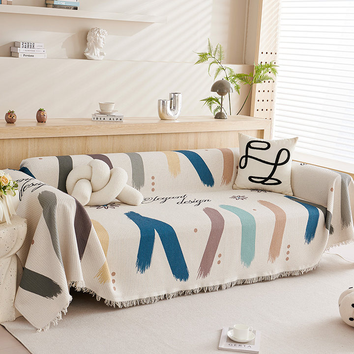 ins simple toalla de sofá cuatro estaciones todo incluido en una pieza de sofá cubierta Waffle impresa cubierta de sofá