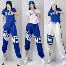 广场舞服装女夏新款短袖套装曳步舞运动速干舞蹈服