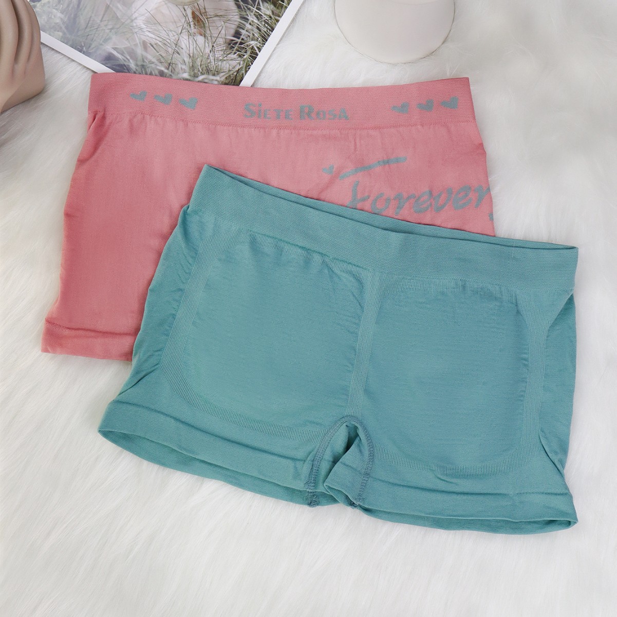 Calzoncillos bóxer para mujer de verano, pantalones de seguridad para niñas antideslumbrantes, pantalones cortos de cuatro esquinas elásticos sin costuras, transfronterizos