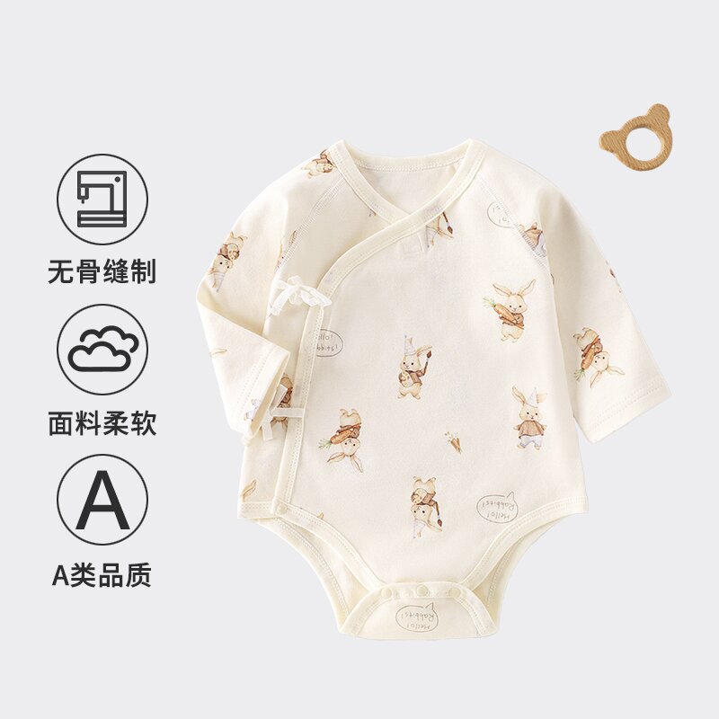 Cama de un bebé de un mes pequeño, ropa sin hueso para bebés, ropa de algodón de manga larga, ropa de escalada triangular image 6