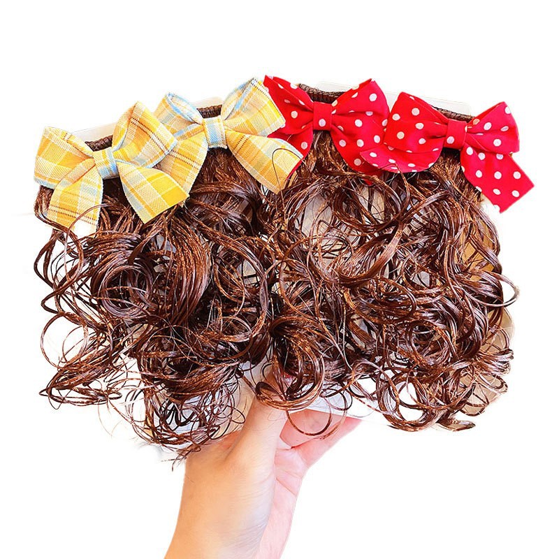 Children's Bow Hairpin Wig Girls Princess Cute Style Clip Hair Accessories Little Girl Hairpin Performance Headwear