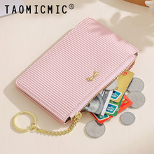 跨境小清新长款零钱包韩系新款蝴蝶结钥匙扣手拿包大容量PU卡包