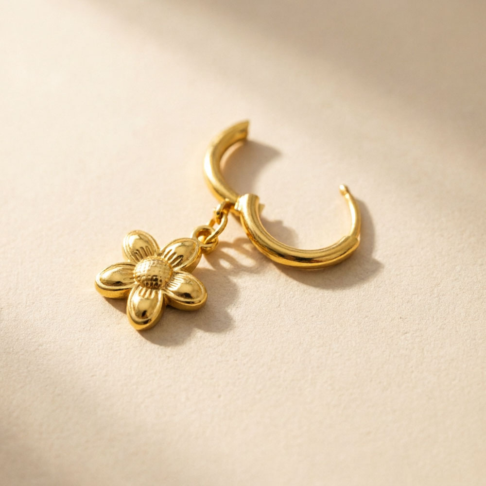 Diseño único retro nicho de alta sensación pendientes de acero inoxidable flores animales pendientes irregulares joyas de lujo ligero