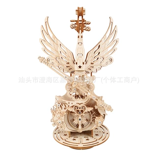 大提琴音乐盒八音盒高级立体木质拼装模型DIY手工玩具女生日礼物