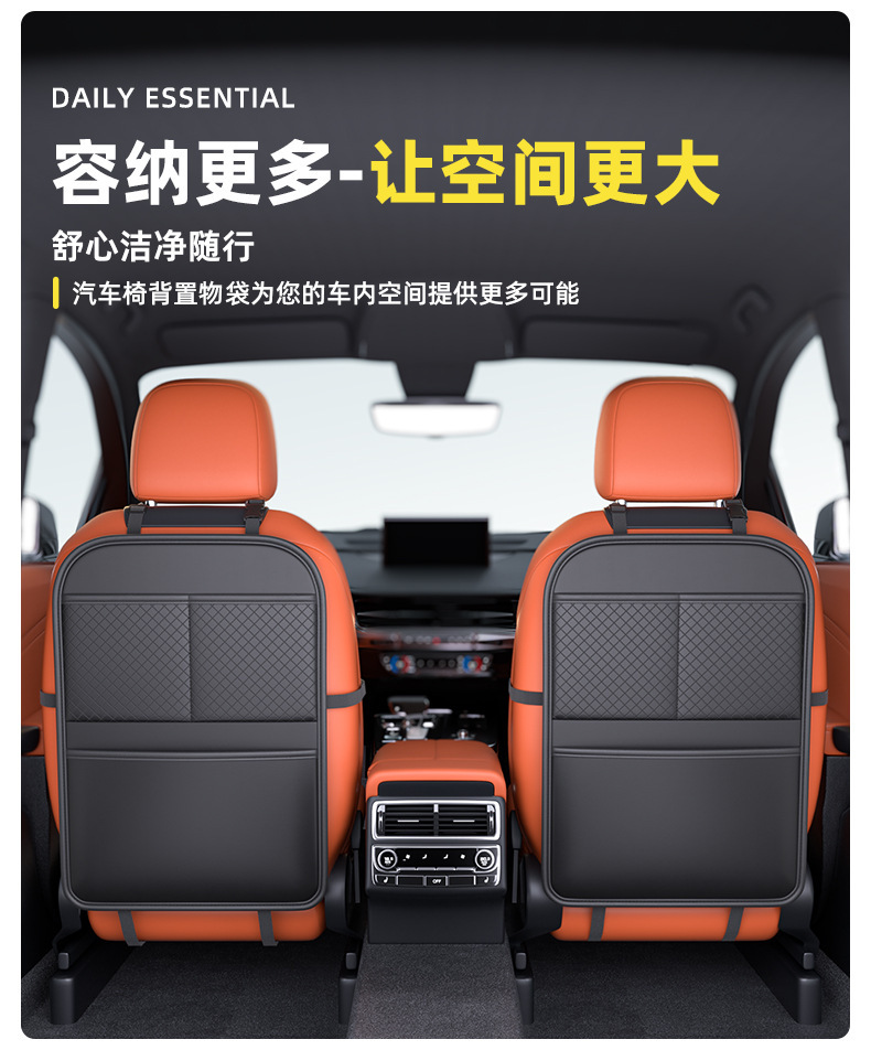 Car seat back protector, rear seat anti-kick pad, anti-scratch and anti-dirty pad, car interior storage bag