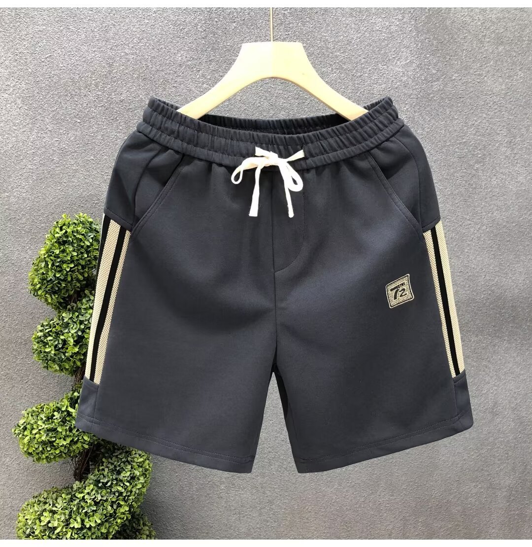 Men's Black Embroidered Casual Shorts Trendy Summer Outerwear Sports Pants New Style_viptrois.com