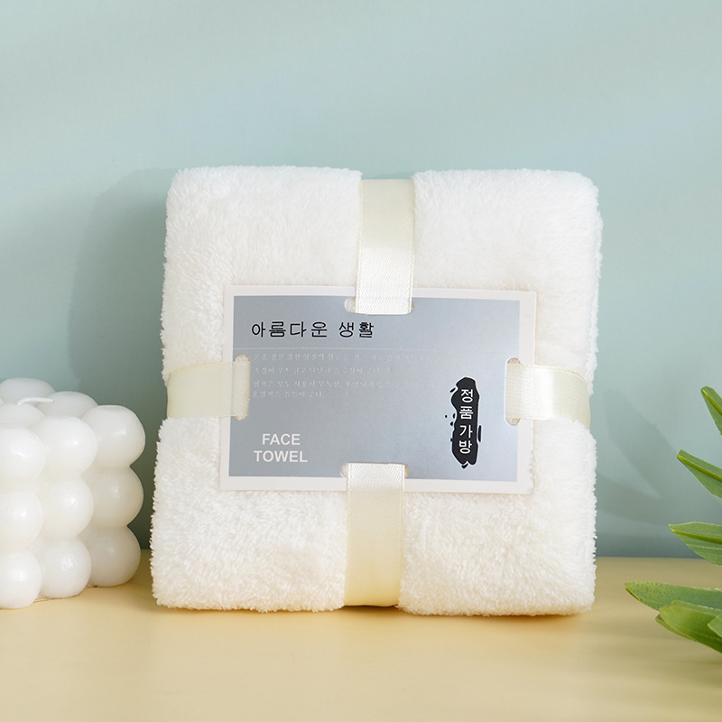 Coral Fleece Face Towels Absorbent Square Gift For Wedding_voghion.com