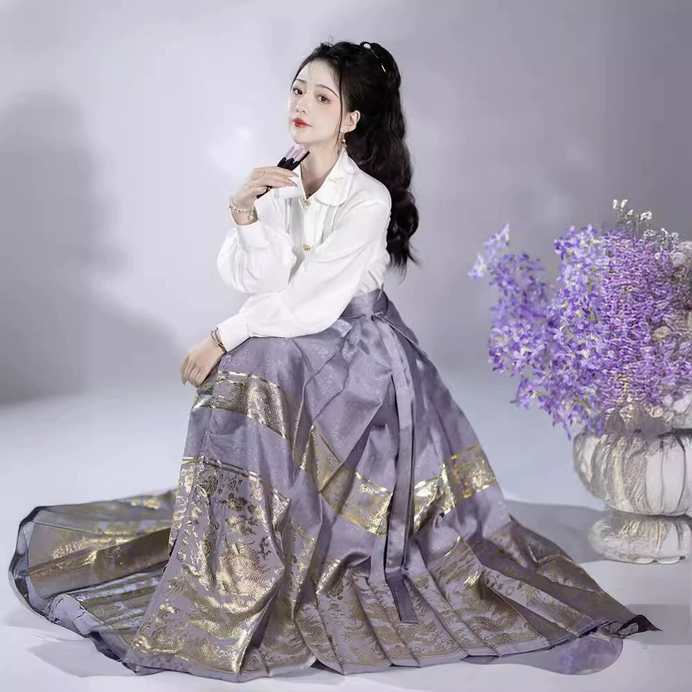 Новый китайский стиль нефритового дракона, конская юбка с лапшой