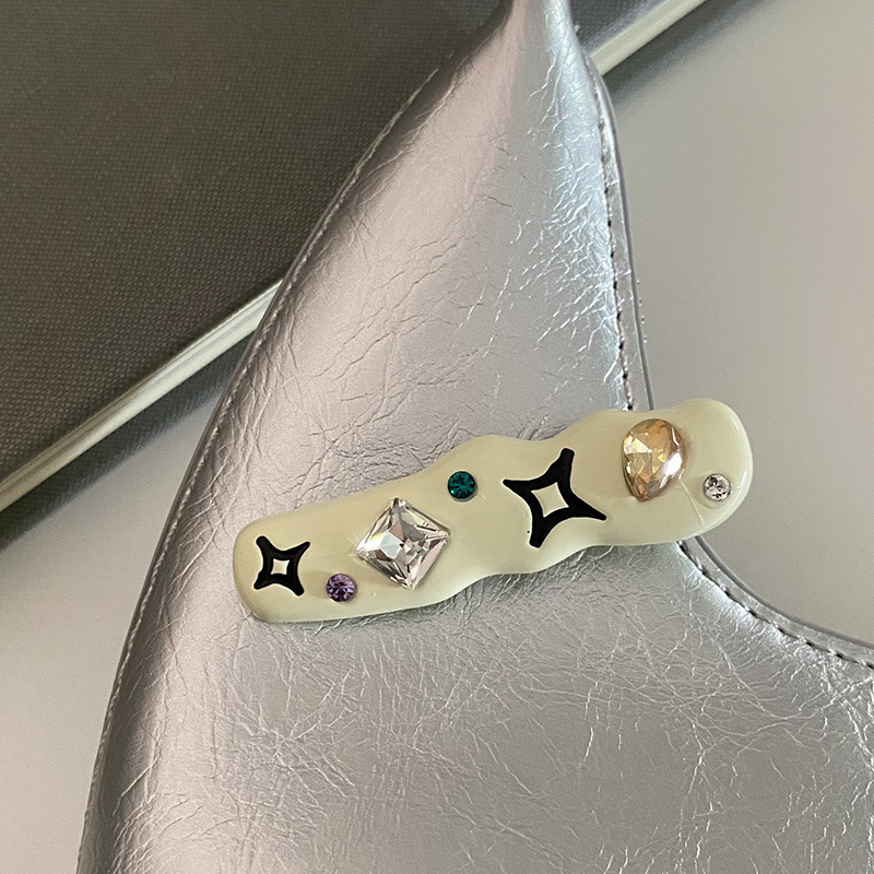 Glitzernde Stern Haarklammer Mit Strass Candy Farben Haarspange_voghion.com