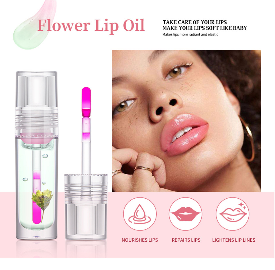ibcccndc Flower Lip Moisturizer 5-bottle Set Transparent Dudu Lip Gloss Application Scenario