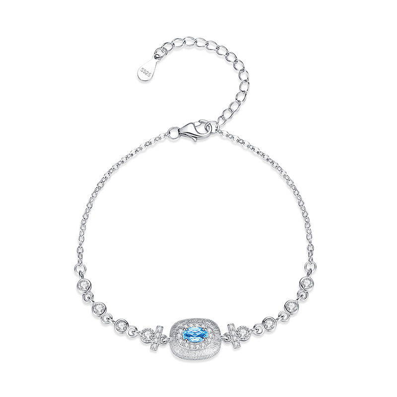 Joyas hechas a mano de piedra natural Pulsera de plata esterlina S925 para mujer