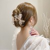 Advanced hairgrip with bow, hair accessory from pearl, crab pin, shark, high-quality style, new collection, with little bears, wholesale