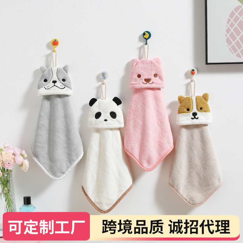 Factory Wholesale Coral Fleece Stackable Hand Towels, Thickened Children's Absorbent Towels, Hand Wiping Cloths for Home Use