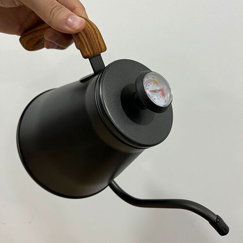 1.2L pour-over coffee pot, 304 stainless steel long spout teapot with Nordic style temperature control open-flame tea/water pot, drip-down slender-mouth pot