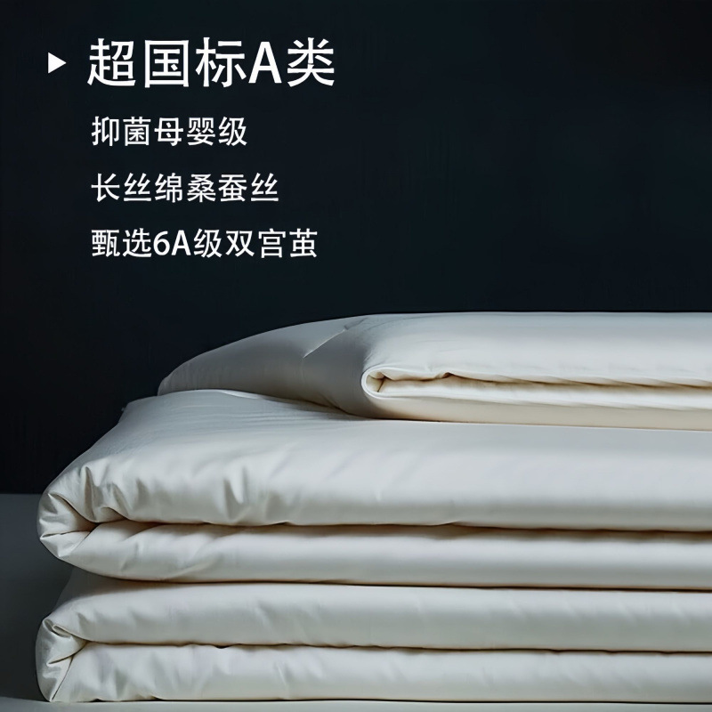 Premium Silk Quilt Made of Mulberry Silk, Thin Spring and Autumn Quilt Core, Air-Conditioned Summer Quilt, Winter Quilt, Thickened Warm Cotton Quilt