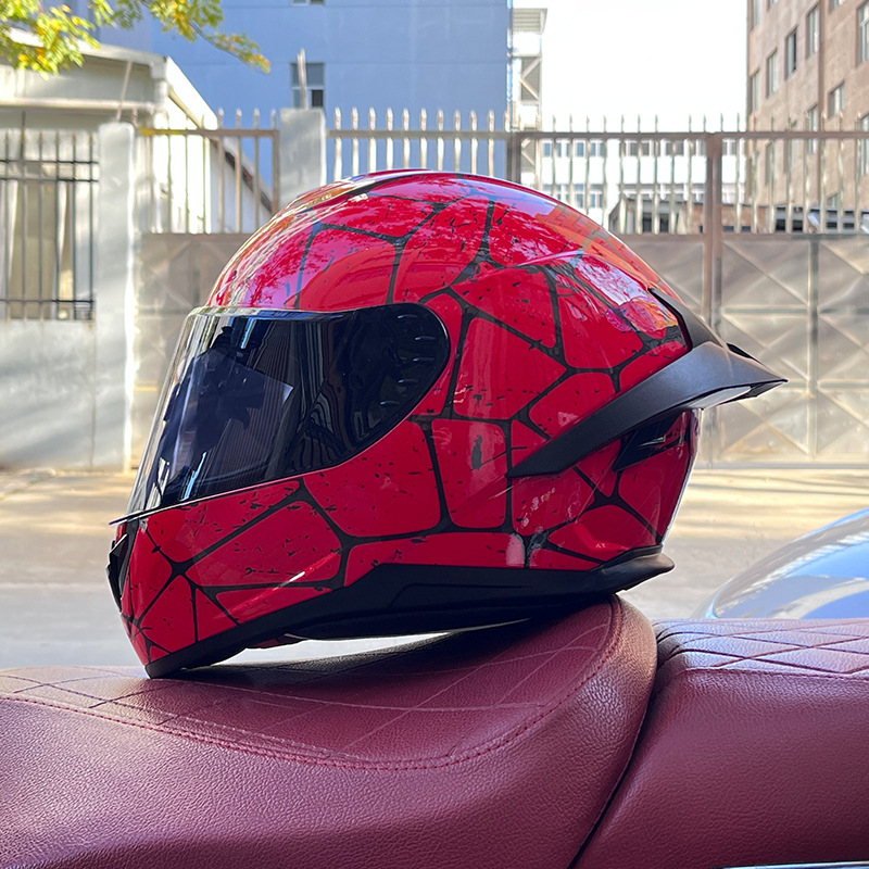 Casco de motocicleta Orz para hombres y mujeres, casco integral de verano con gran alerón trasero para todas las estaciones, certificado por DOT, transfronterizo.