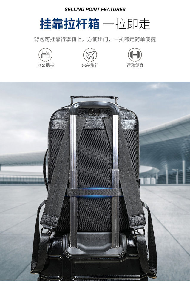 Ba lô nam da bò thật Marante 30×15×40 cm, túi đựng laptop 16 inch — Ba lô 332, Ba lô thường ngày 9008, 8486 Ba lô, Balo vân cá sấu 2283 chi tiết 28