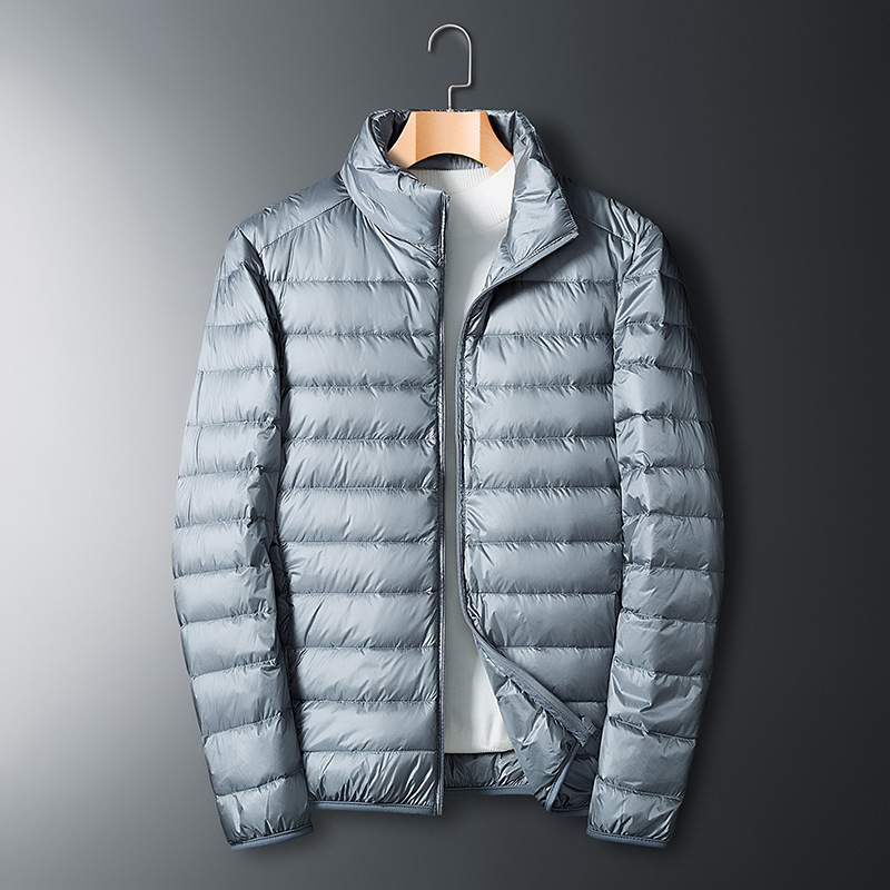 Grey stand-up collar