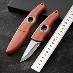 軸承旋轉小刀度不鏽鋼旋轉戶外求生刀家用便攜鋒利水果刀野炊刀