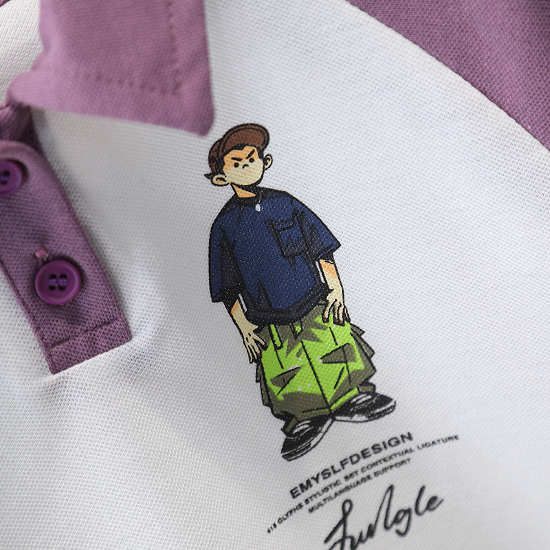 7434 traje de verano para niños 2025 nueva camisa POLO de manga corta para niños guapos traje de dos piezas deportivo de verano