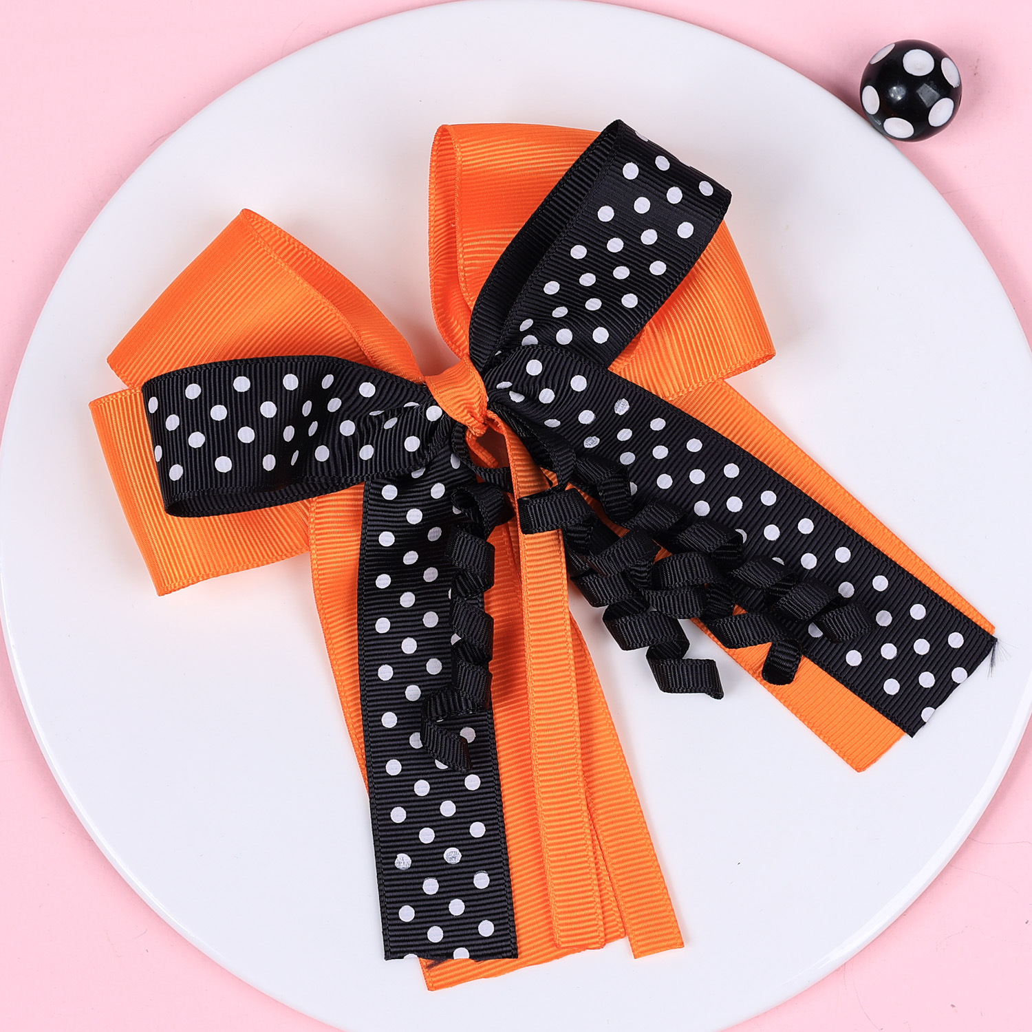 15g Weight Hair Clip Hair Accessories Type 3 Colors Can Be Mixed Quantity Holiday, Daily Occasion Bow Knot Pattern Girl'S Gender Contrast Collar Design Simple Style, Classic Style Style Girl'S Simple Style Classic Style Bow Knot Cloth Contrast Collar Hair Clip 2