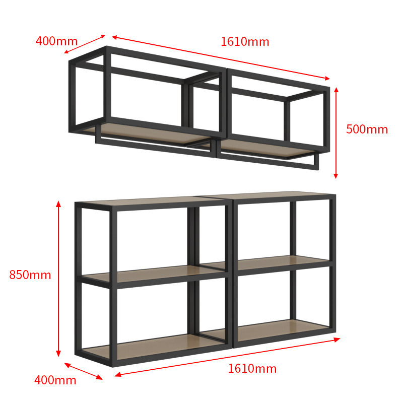 Estante de hierro montado en la pared estante de múltiples capas estante de exhibición de lujo ligero sala de exposiciones producto muestra de tela tienda de textiles para el hogar estante de exhibición