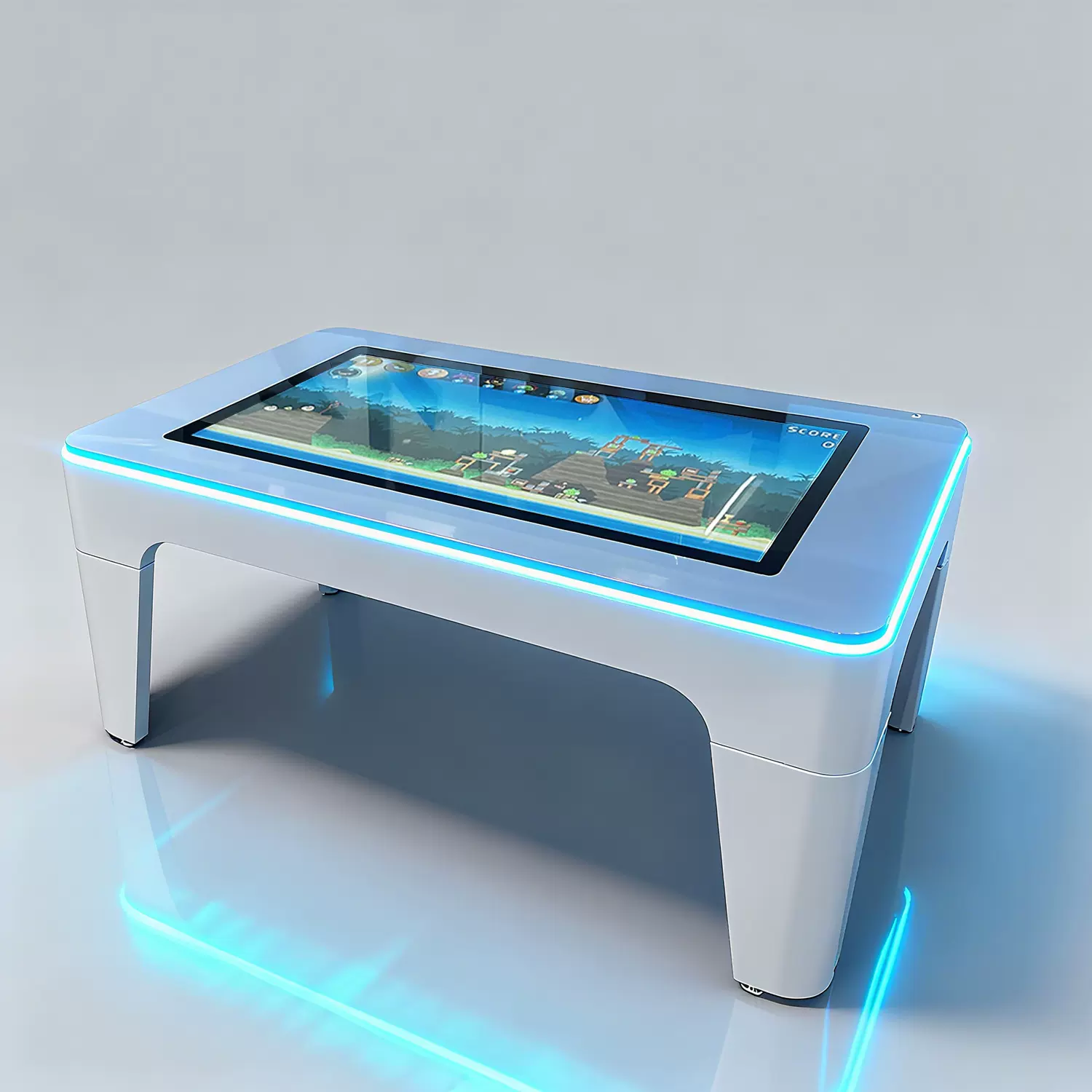 工厂批发32/43/55寸多点电容触摸游戏互动茶几桌面一体机触摸茶几