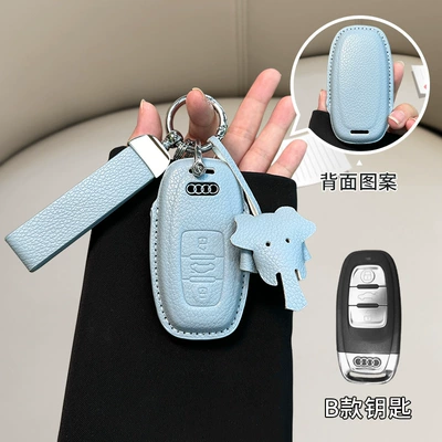 Car key bag | a3/a4l/q5l/q3/a7l/leather/a5/q7 shell bag - audi-model-b-linen-blue-matching-belt-dumbo